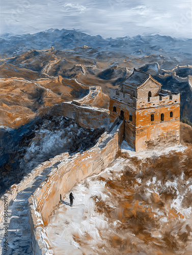 Great Wall oil painting snow scene