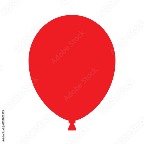 Red party balloon silhouette. Celebration and event decoration concept vector illustration.