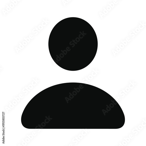 Black user profile avatar silhouette. Social media and personal identity concept vector illustration.