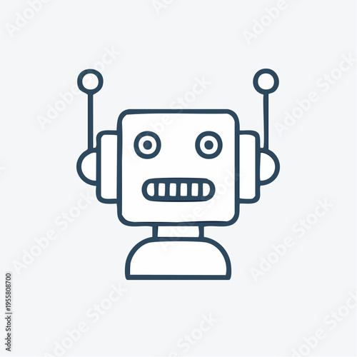 KI Icon Roboterkopf minimalistisch