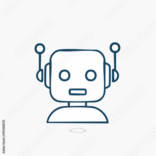 KI Icon Roboterkopf minimalistisch