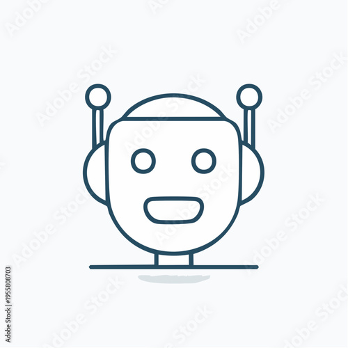 KI Icon Roboterkopf minimalistisch