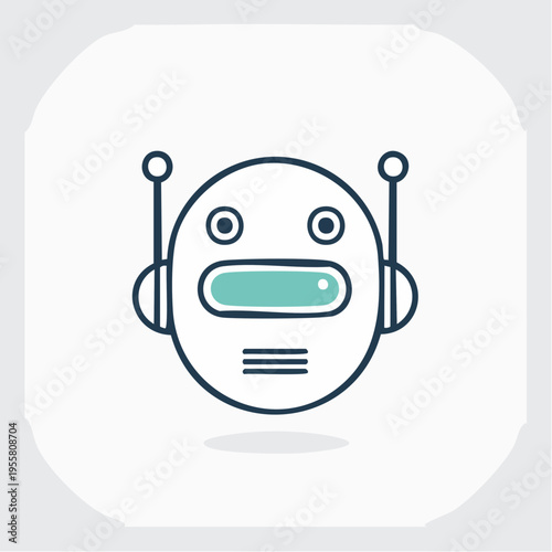 KI Icon Roboterkopf minimalistisch