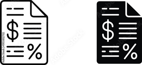 Tariff icon Set Multiple Style Collection. Vector illustration.