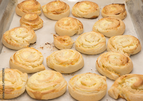 Freshly baked traditional Swedish cinnamon buns