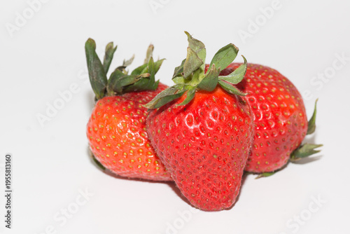 red strawberry isolated on white background