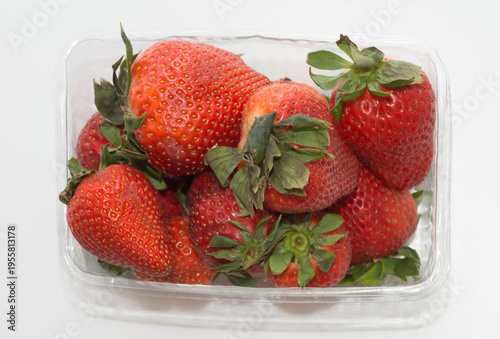 red strawberry isolated on white background