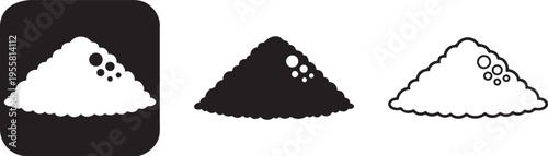 Heap of dirt icon black soil silhouette.