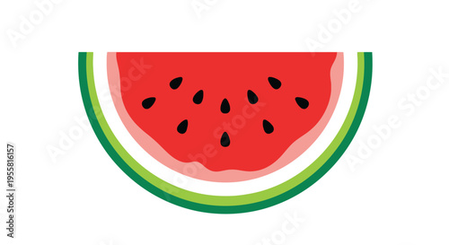 A colorful illustration depicting a slice of ripe watermelon