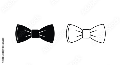 Two bow ties one black and one white displayed side by side