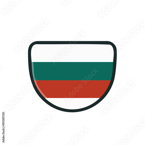 Free Download Bulgarian national flag emblem in shield shape with white green and red stripes - GFXLoad