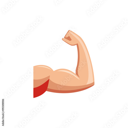 Flexing Bicep Muscle Showing Strength and Power