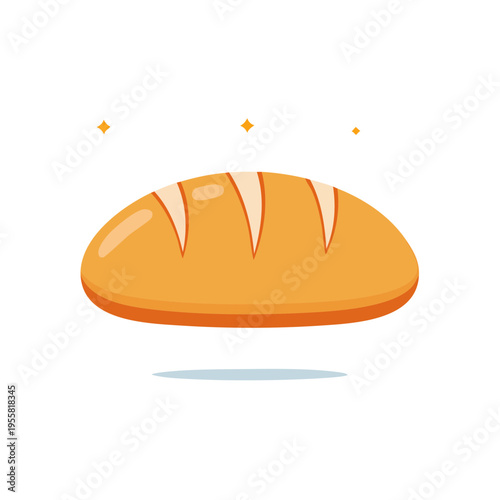 Warm golden bread loaf with inviting scored crust and sparkling highlights