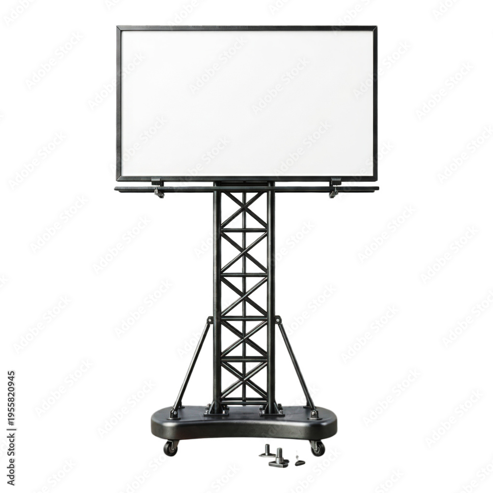 Obraz premium Portable Outdoor Blank White Billboard Sign Stand for Advertising Mockup