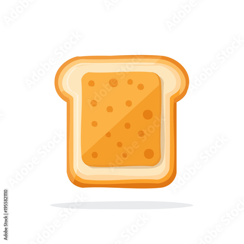 Simple Toasted Bread Slice with Butter or Jam Spread Food Icon
