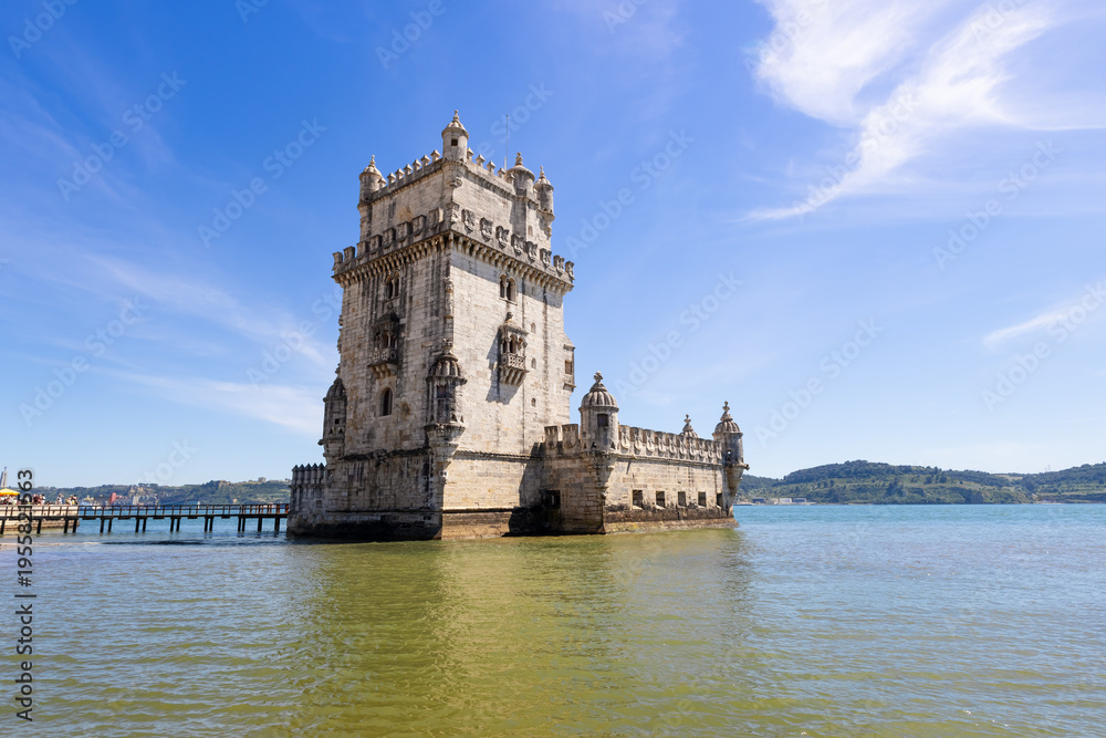 Fototapeta premium Belem Tower historic Manueline monument on Tagus River