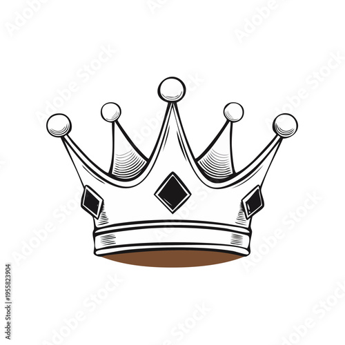 Elaborate royal crown with ornamental points and diamond shapes