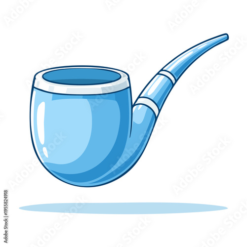 Cartoon blue pipe with white accents isolated on a white background