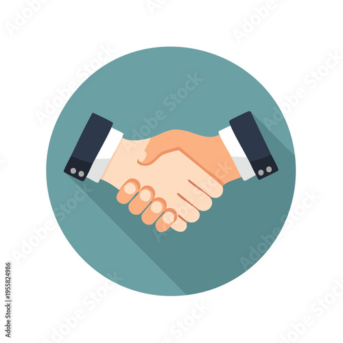 Business partners shake hands sealing a deal with a firm grip