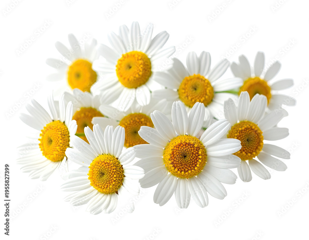 Obraz premium Delicate white petals and sunny yellow centers create a floral bouquet