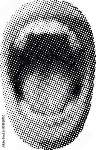 halftone mouth vector illustration