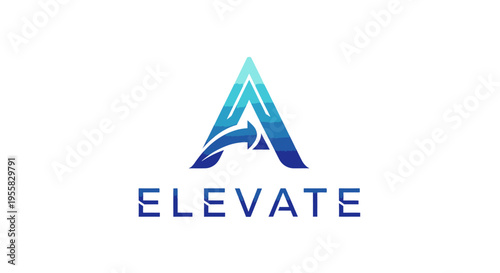Elevate logo design with blue gradient.