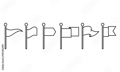 Waving flags icon set vector.