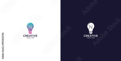 smart bulb logo icon. bulb logo technology. initial logo design N