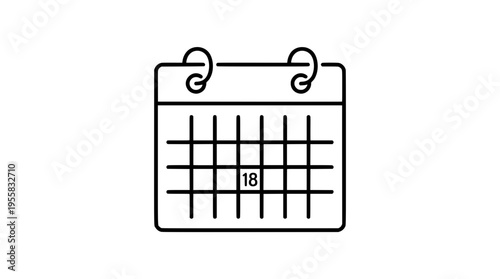 Calendar schedule line icon, date planner outline