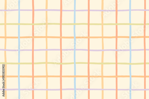 Simple grid pattern in pastel colors on a light background used for design and decoration purposes