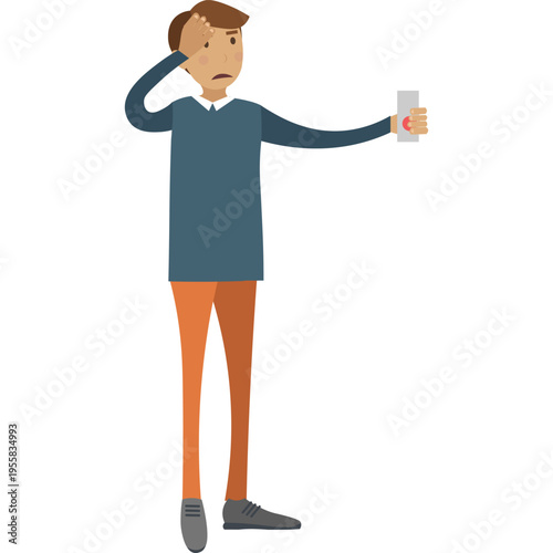 Shocked man vector icon isolated