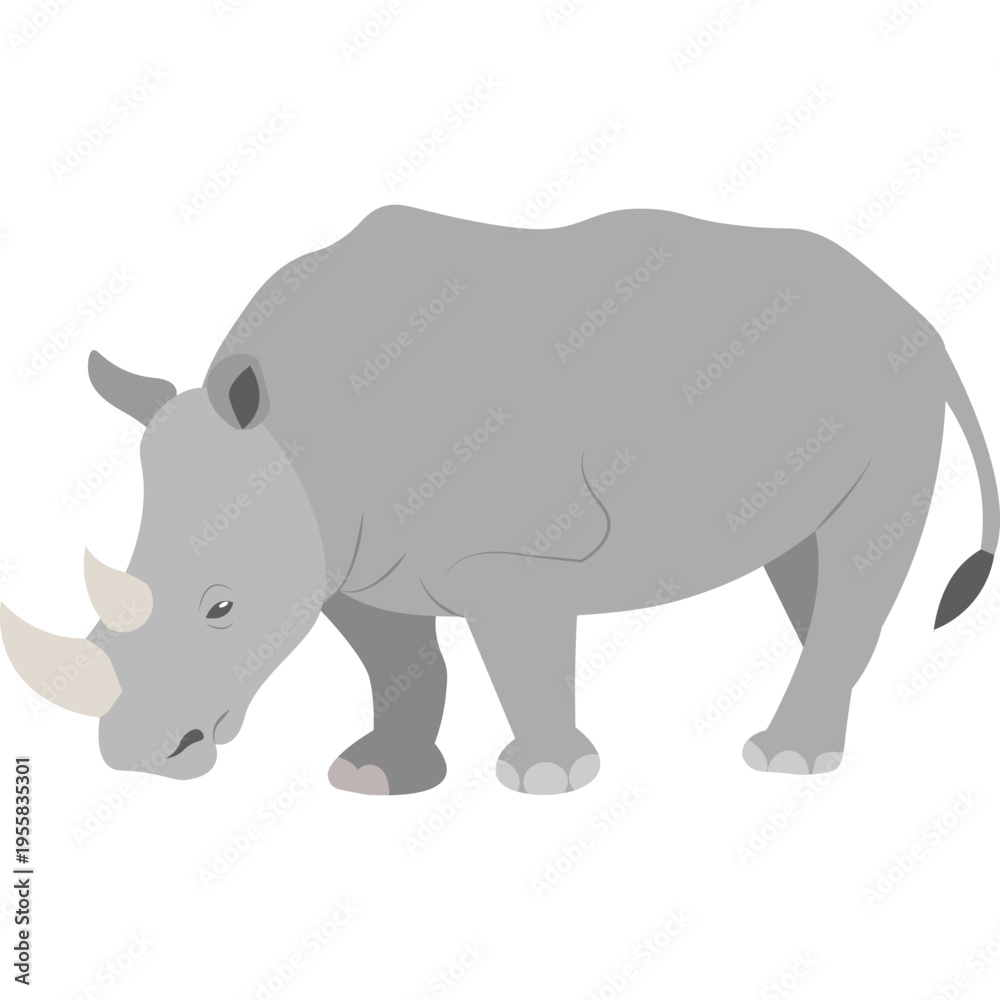 Fototapeta premium Rhinoceros zoo animal vector icon