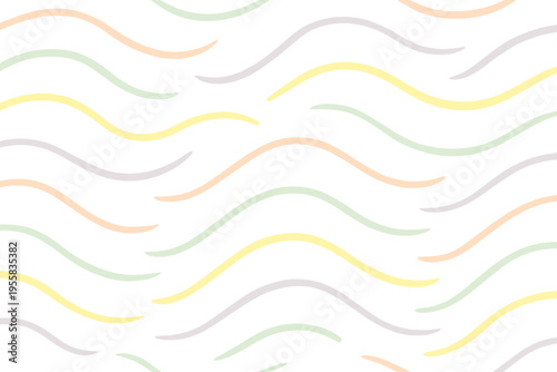 Colorful wavy lines on a plain background create a simple pattern suitable for various design projects