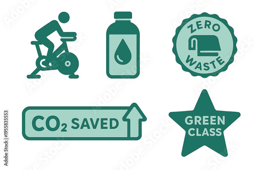 People practicing fitness with a focus on sustainability and environmental awareness in a gym setting