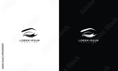 Elegant Eyelash and Eyebrow Logo Design for Beauty and Cosmetics