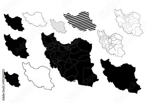 Vector Map of Iran with Provincial Borders and Styles