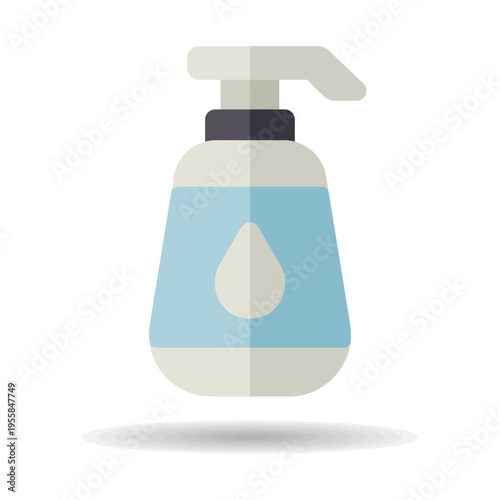 Nursery baby lotion bottle vector isolated icon