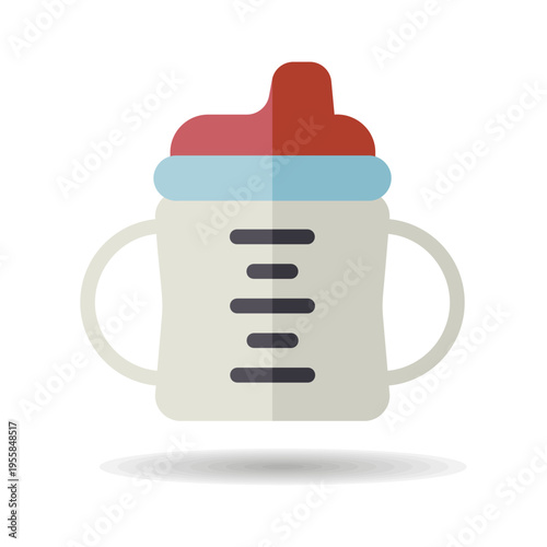 Toddler sippy cup vector isolated icon