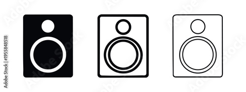 Audio Speaker Device Icon Set - Electronic Music and Entertainment Symbol