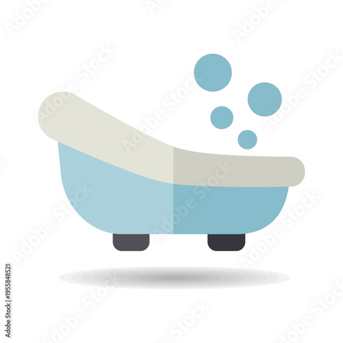 Cute little baby bath vector isolated icon
