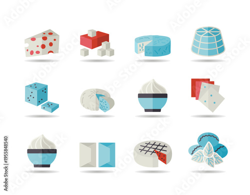 Cheese vector icon set. Dairy products sign