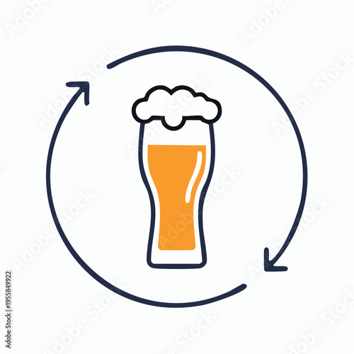 Bier Glas Icon minimalistisch