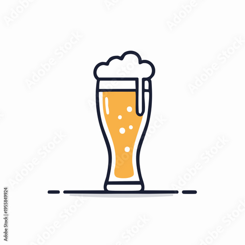 Bier Glas Icon minimalistisch