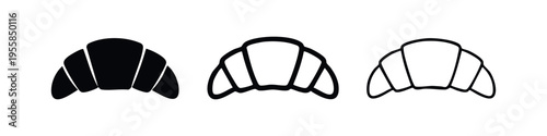 Delicious croissant vector icons for menus, food blogs, and baking themes.
