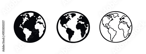 Detailed World Map and Global Geography Icon Set