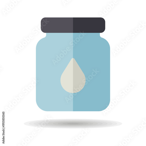 Glass jar with milk vector icon