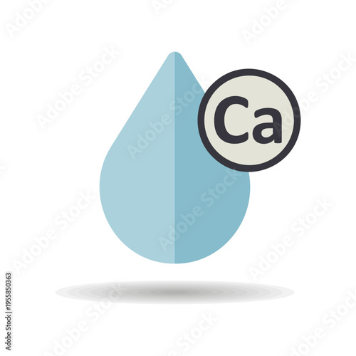 Milk drop with molecule calcium vector icon