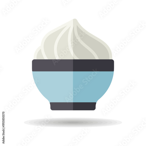 Mascarpone cheese dairy product in bowl icon