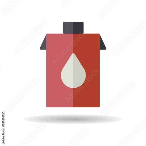 Milk box vector icon. Dairy product sign