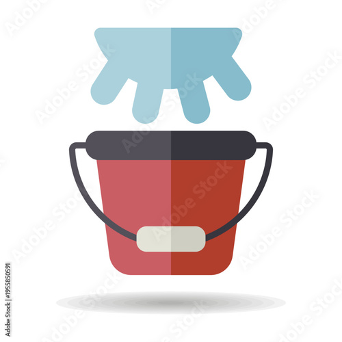 Cow udder and buckets. Fresh milk vector icon